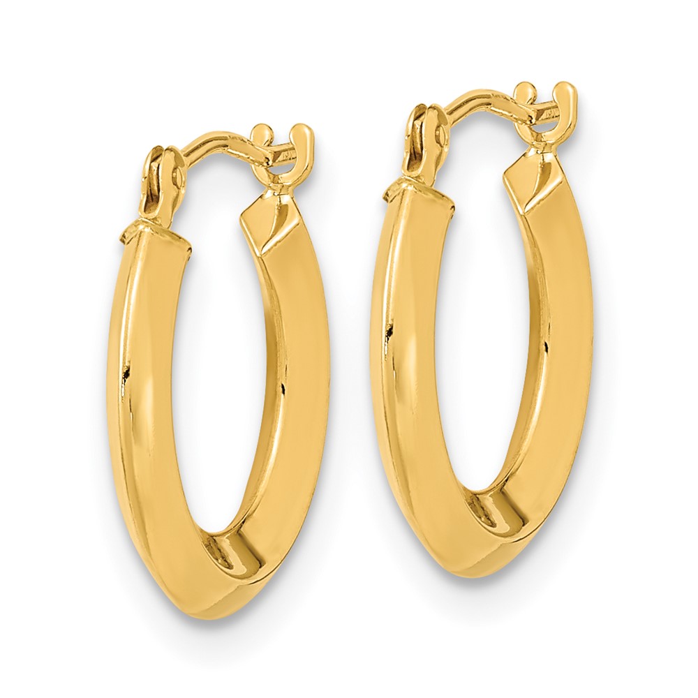 14k Polished Knife Edge Hoops (YE1769)
