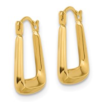 14K Yellow Gold 2.5x 15mm Polished Hollow Fancy Hoop Earrings view 2