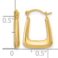 14K Yellow Gold 2.5x 15mm Polished Hollow Fancy Hoop Earrings view 4