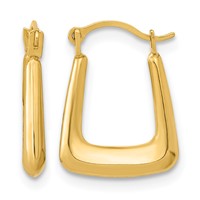 14K Yellow Gold 2.5x 15mm Polished Hollow Fancy Hoop Earrings view 1