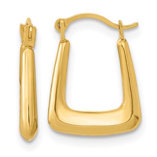 2.5mm Gold Knife Edge Square Hoop Earrings