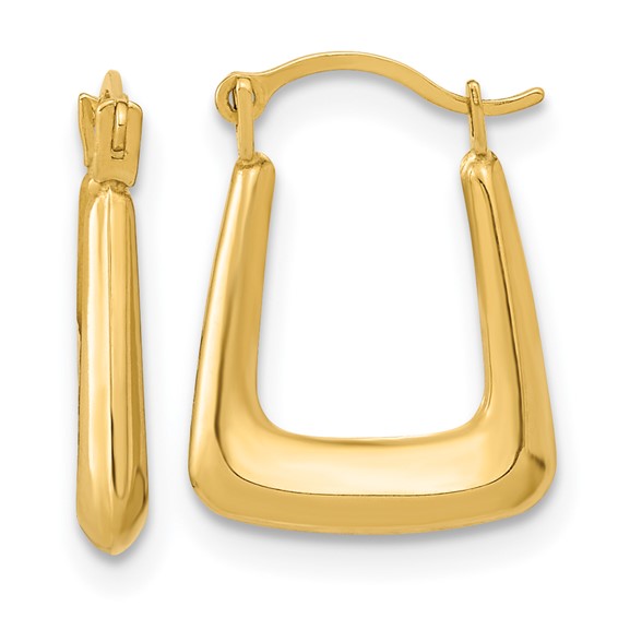2.5mm Gold Knife Edge Square Hoop Earrings