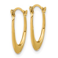 14K Yellow Gold 2x 16mm Polished Hollow U-Shaped Hoop Earrings view 2