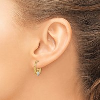 14K with White Rhodium Polished Claddagh Hoops view 3