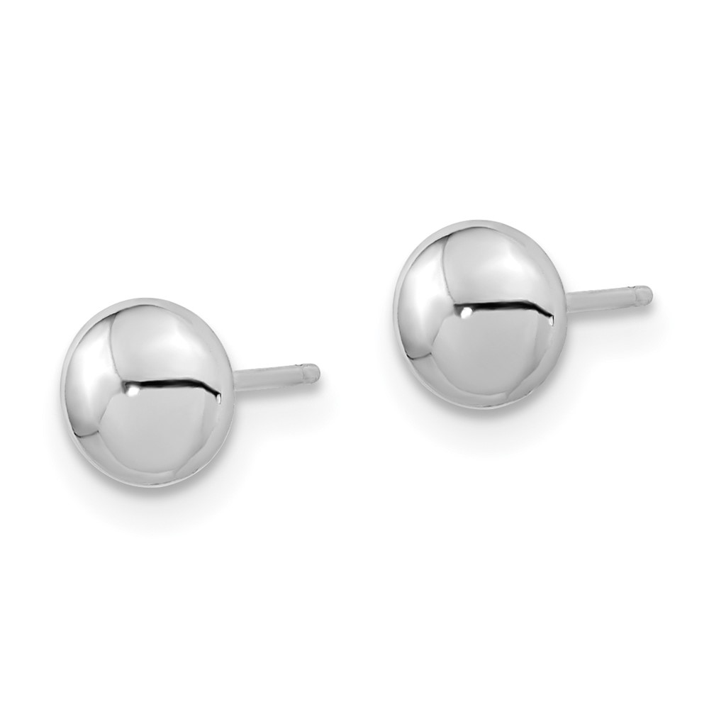 14k White Gold Polished Button Post Earrings (YE1817)