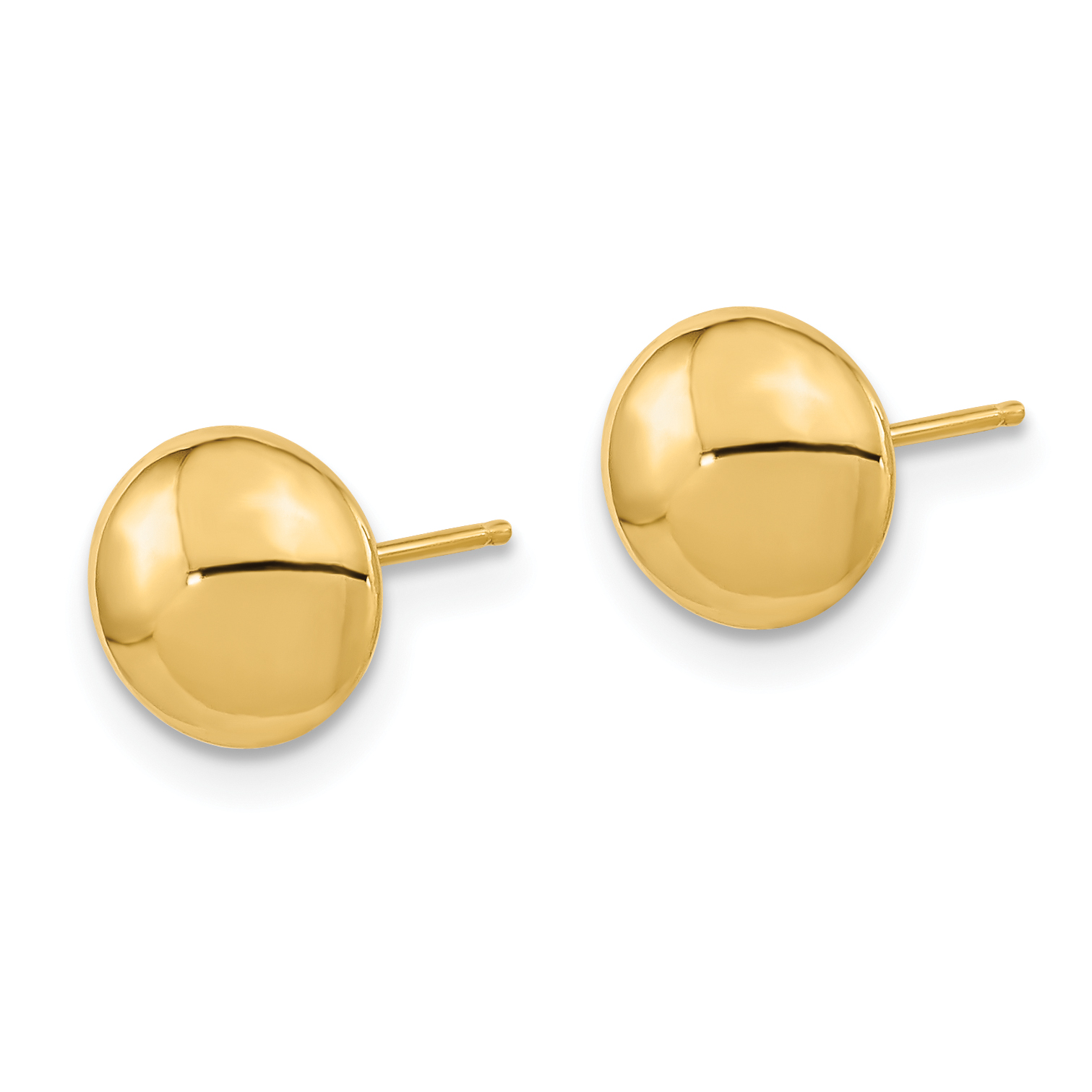 14k 8mm Polished Puffed Round Button Post Earrings YE1818 detailed image 2