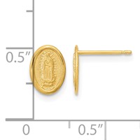 14K Yellow Gold Polished Small Our Lady of Guadalupe Post Earrings view 5
