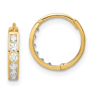 Gold CZ Hoop Earrings