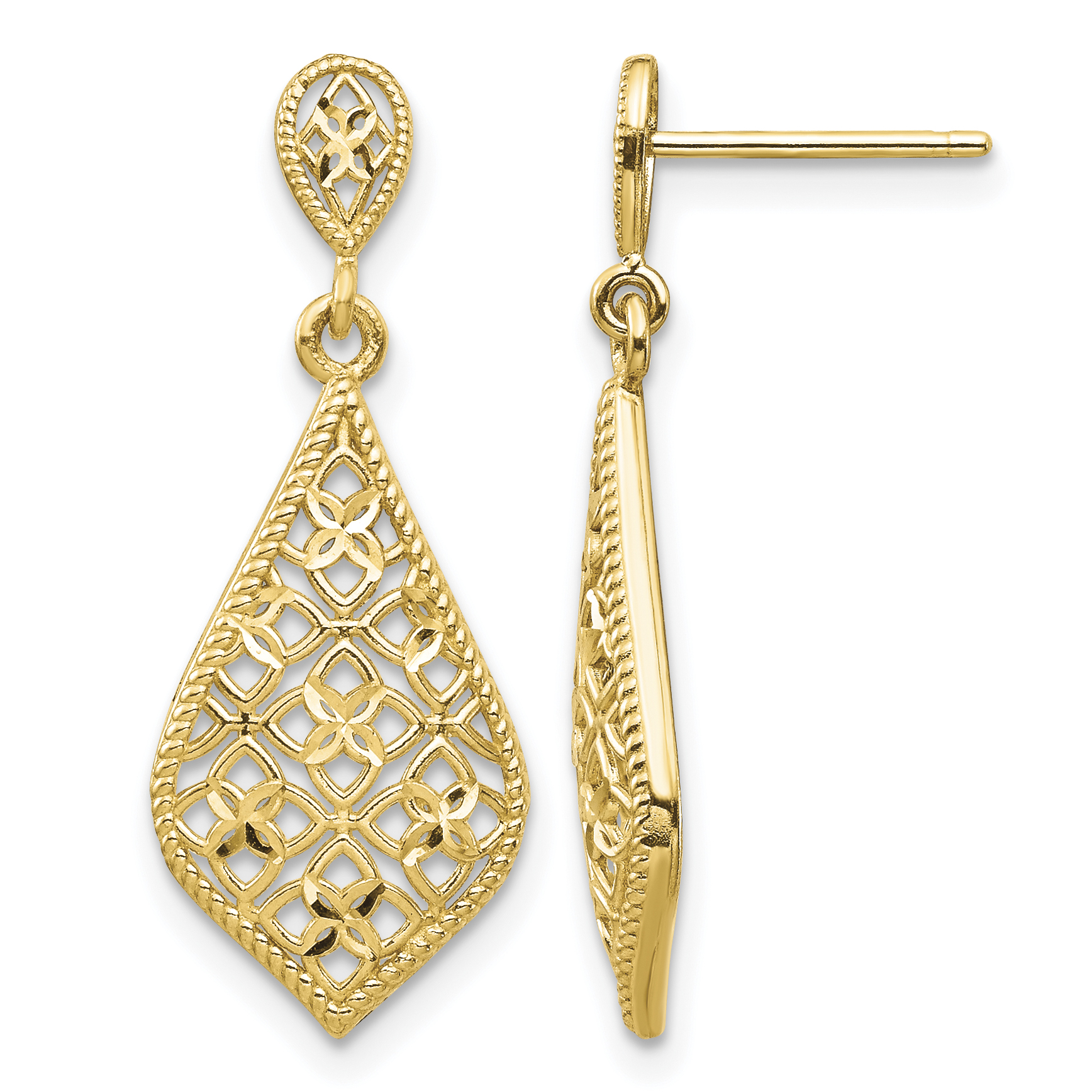 14K Fancy Dangle Post Earrings (YE1861)