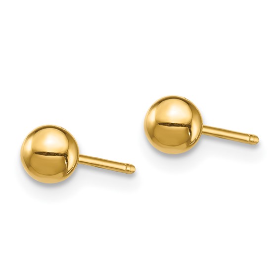 14K Set of Two Pair Bar and 3mm Ball Post Earrings