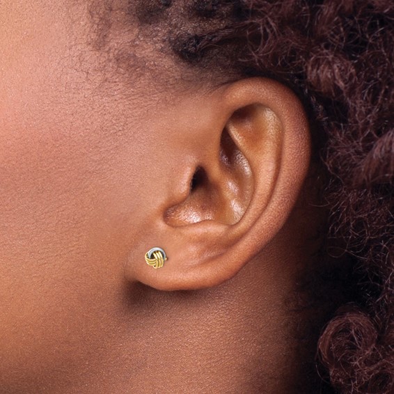 Gold Love Knot Post Earrings