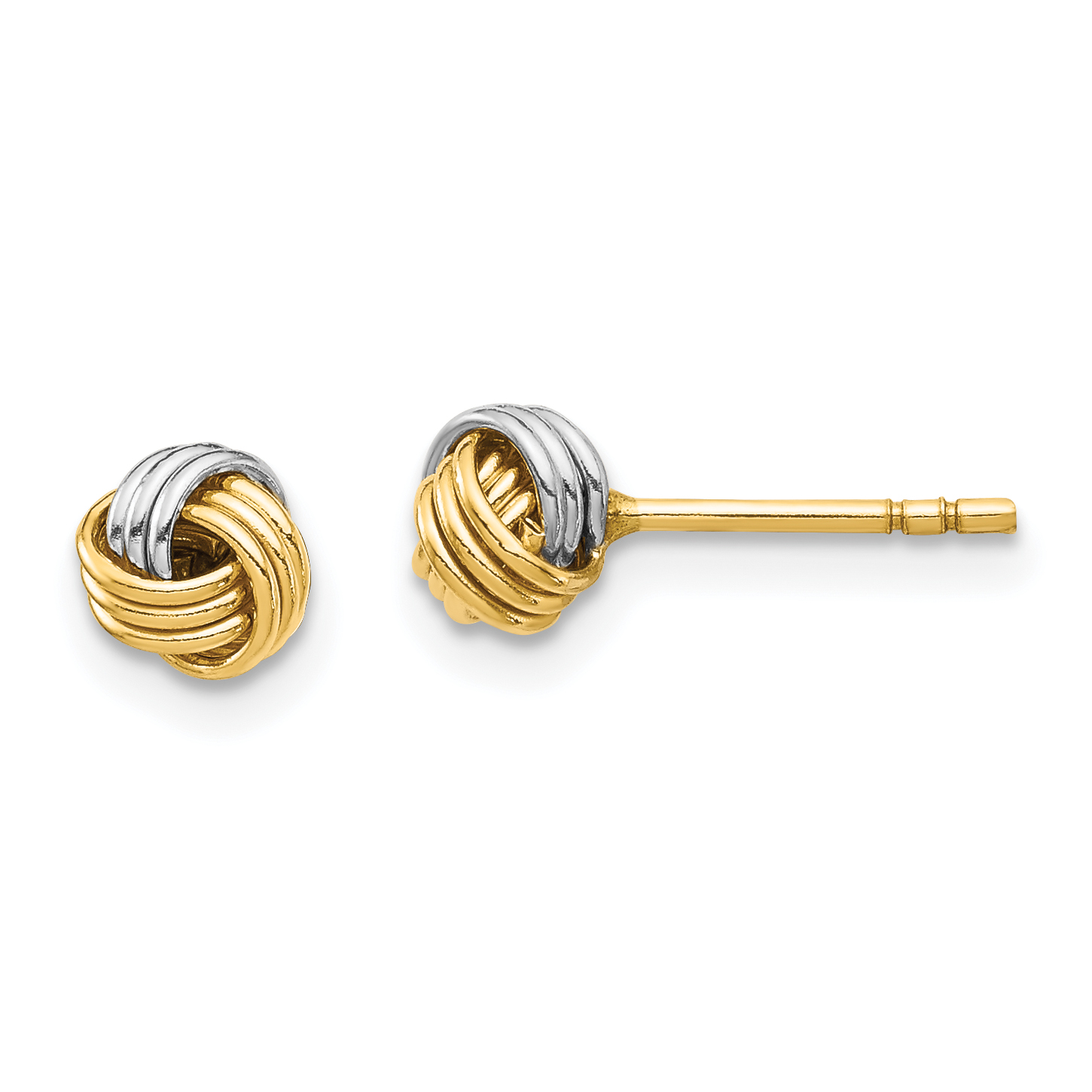 14K White Rhodium Love Knot Post Earring (YE1879)