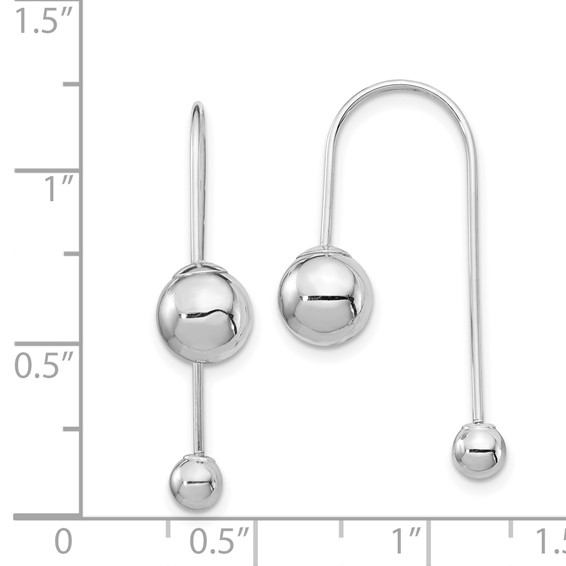 14K White Gold 8mm Bead with 4mm Screw-on Bead Threader Earrings