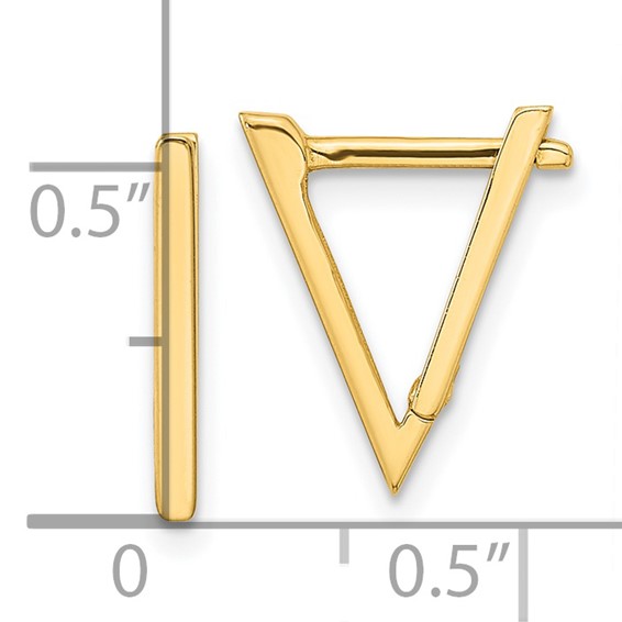 Gold Triangle Hoop Earrings