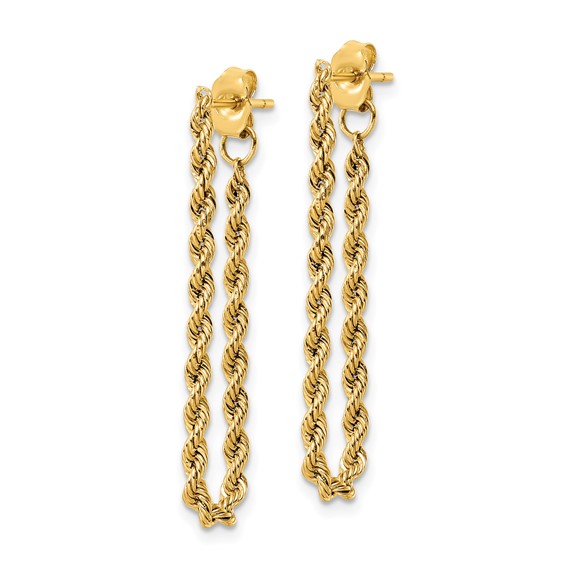 Gold Rope Dangle Post Earrings