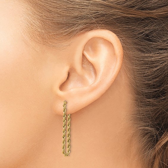 Gold Rope Dangle Post Earrings