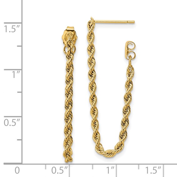 Gold Rope Dangle Post Earrings