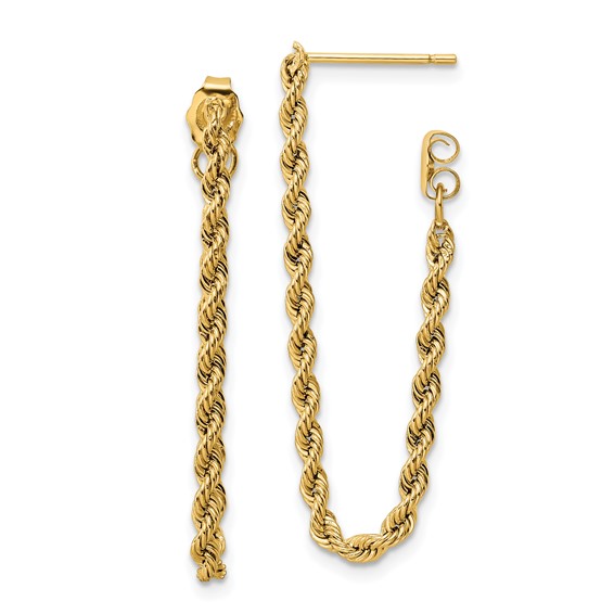 Gold Rope Dangle Post Earrings
