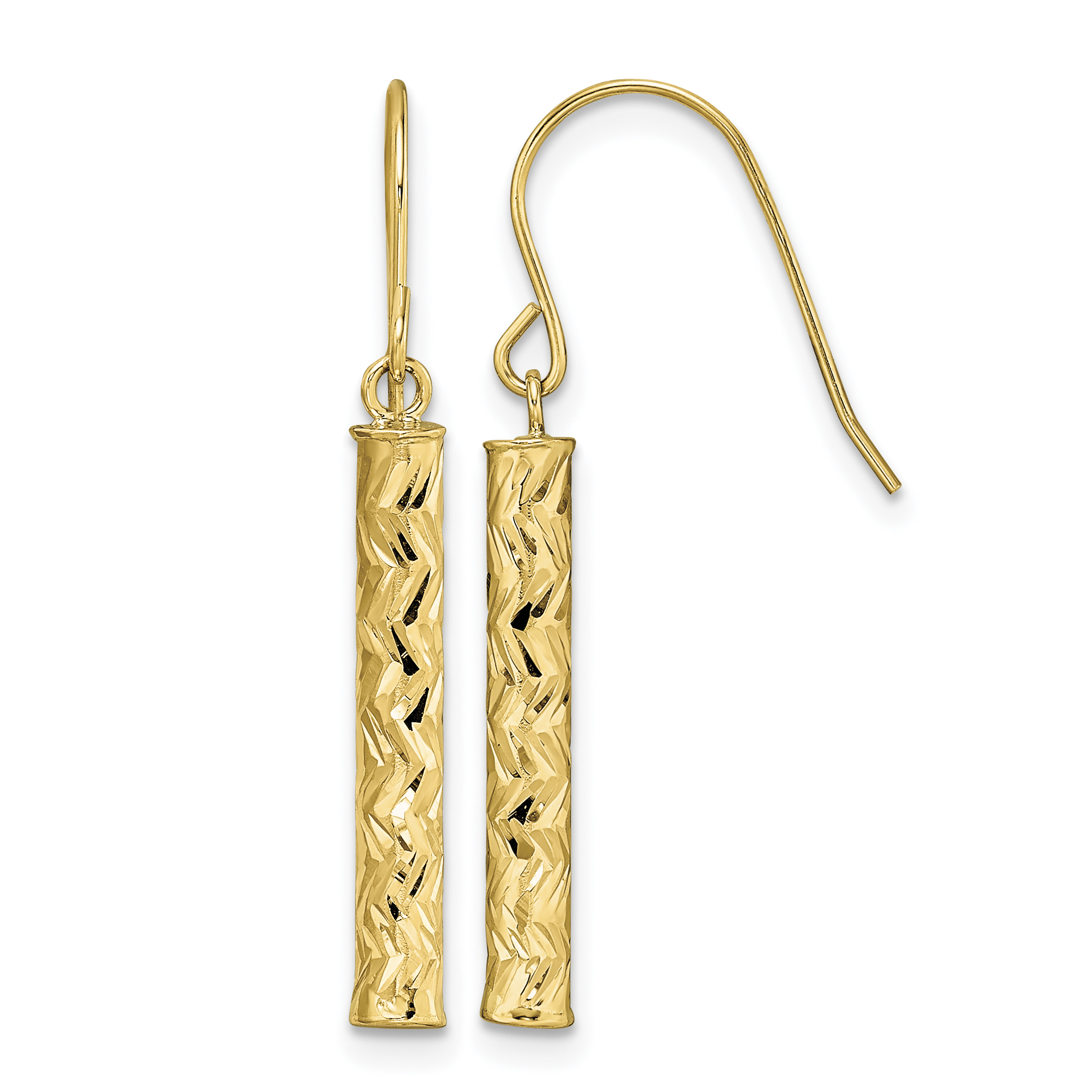 14k Polished Dangle Earrings (YE1928)