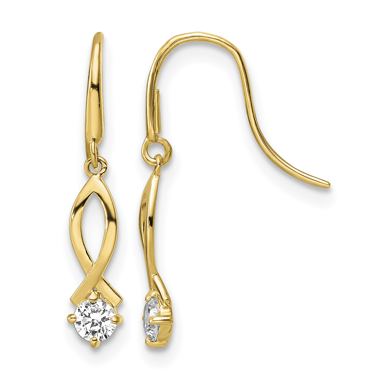 14k CZ Dangle Earrings (YE1935)