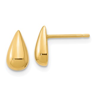 14K Polished 4.8x8.8mm Teardrop Post Earrings