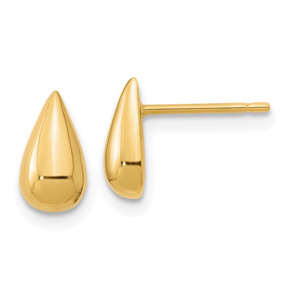 14K Polished 4.8x8.8mm Teardrop Post Earrings