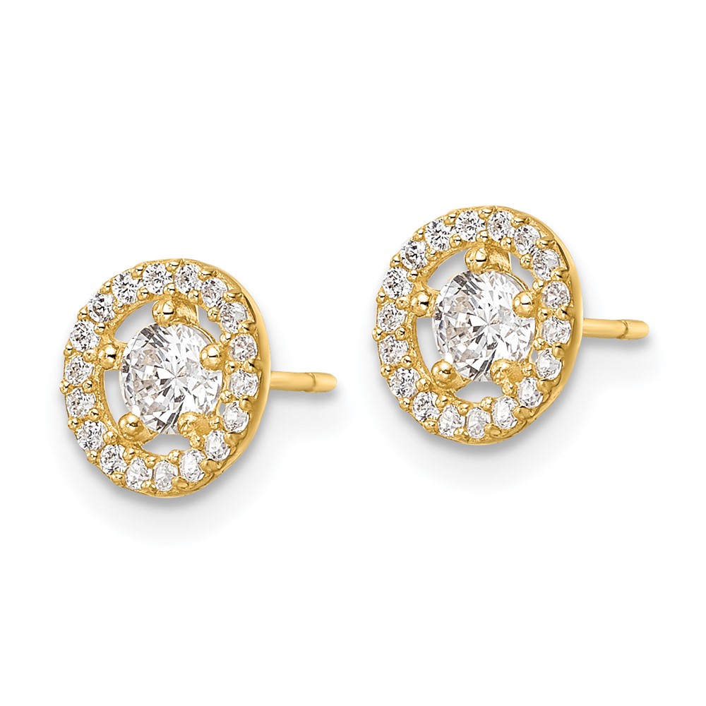 14k CZ Halo Stud Earrings (YE2004)