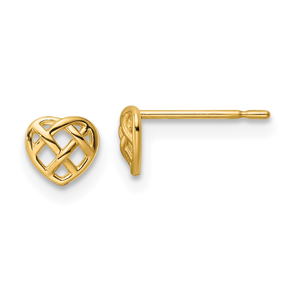 14k Heart Post Earrings (YE2036)