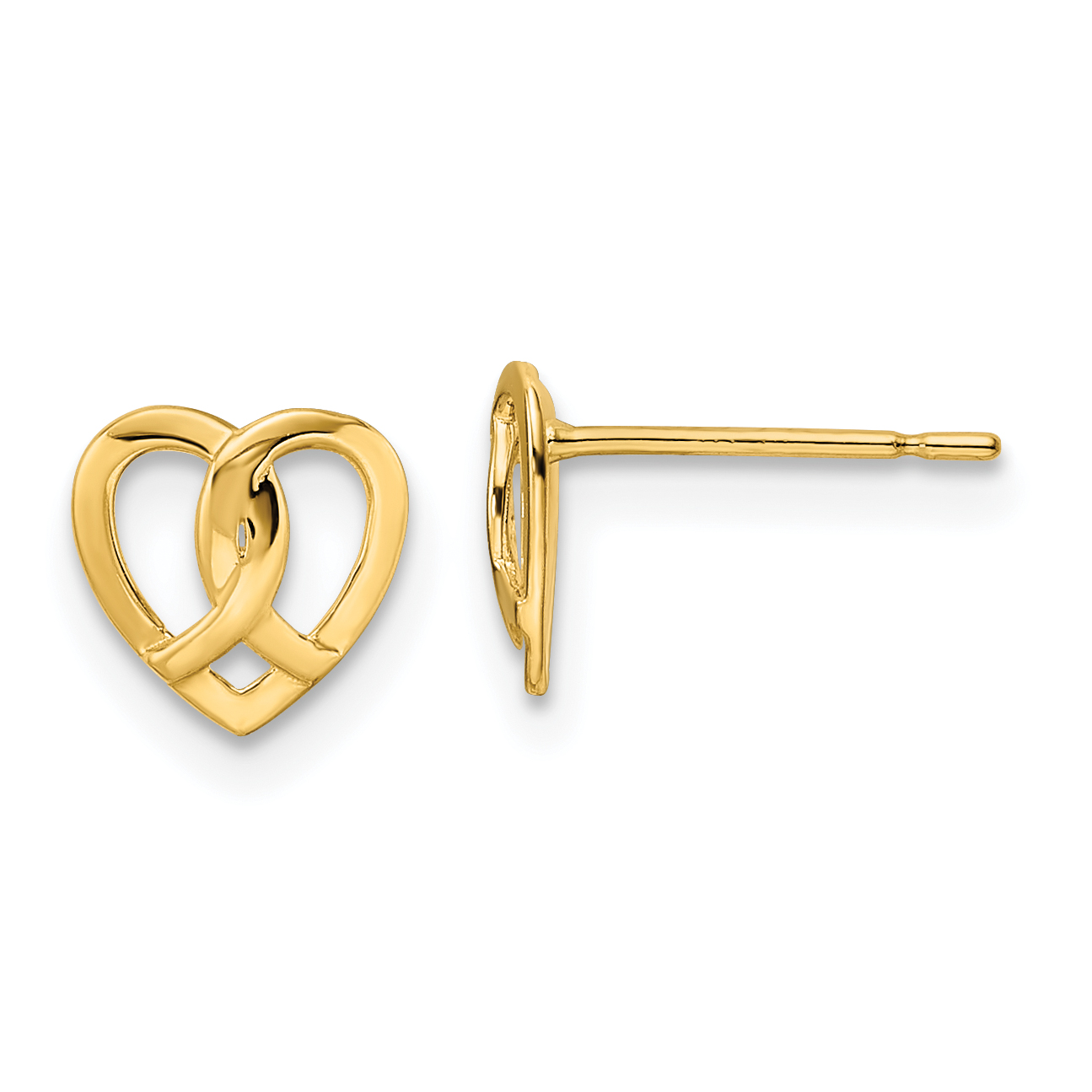 14k Heart Post Earrings (YE2038)