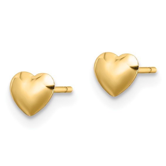 Gold Heart Post Earrings