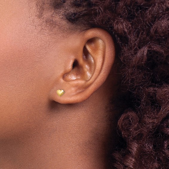 Gold Heart Post Earrings