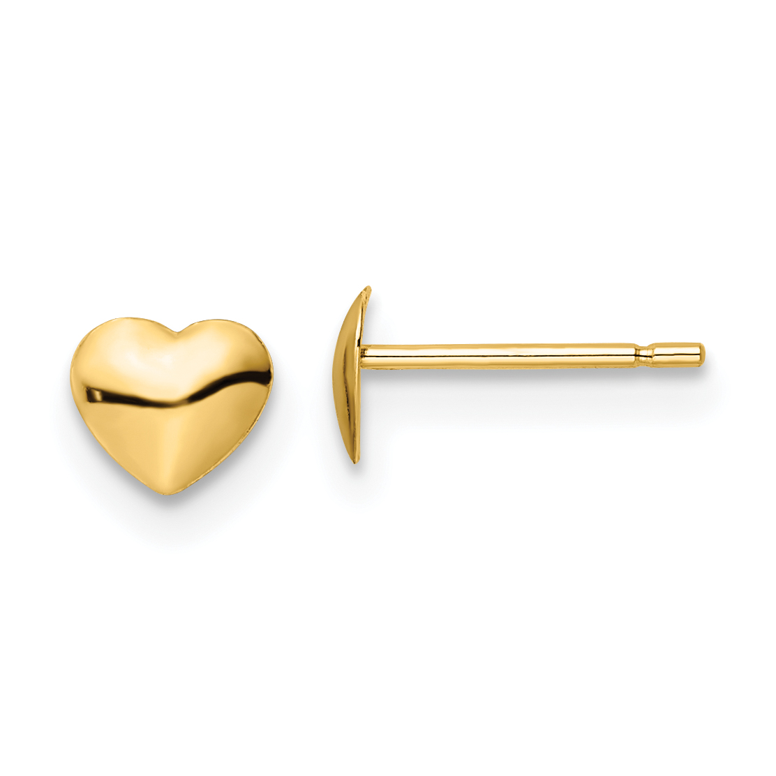 14K Polished Heart Post Stud Earrings (YE2043)