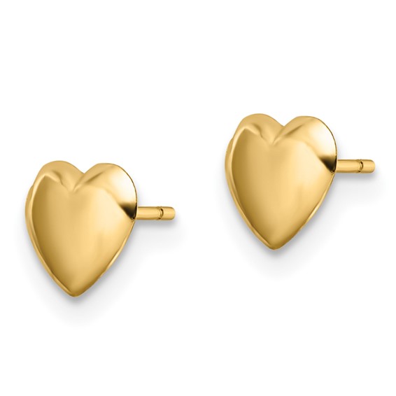 Gold Heart Post Earrings