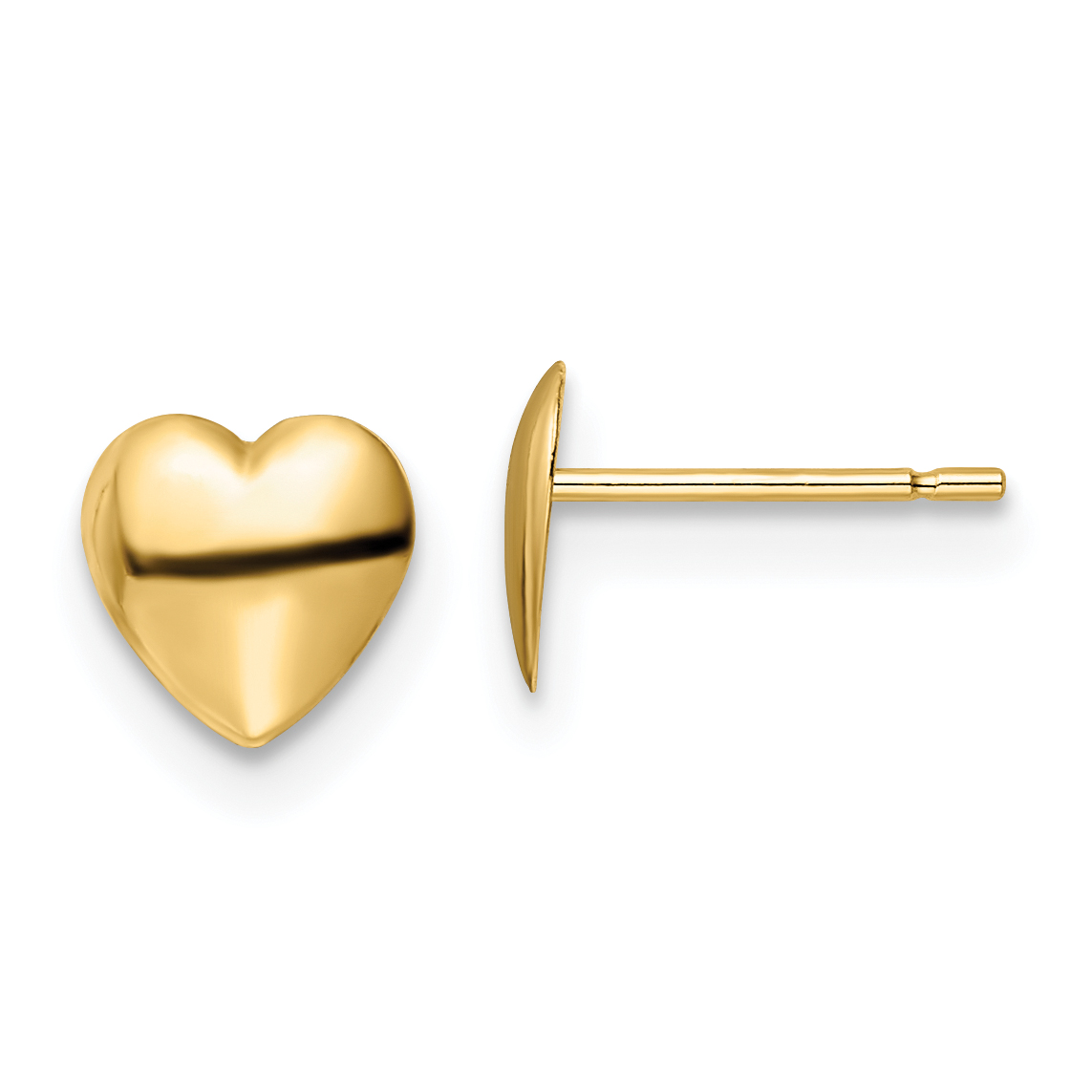 14K Polished Heart Post Earrings (YE2046)