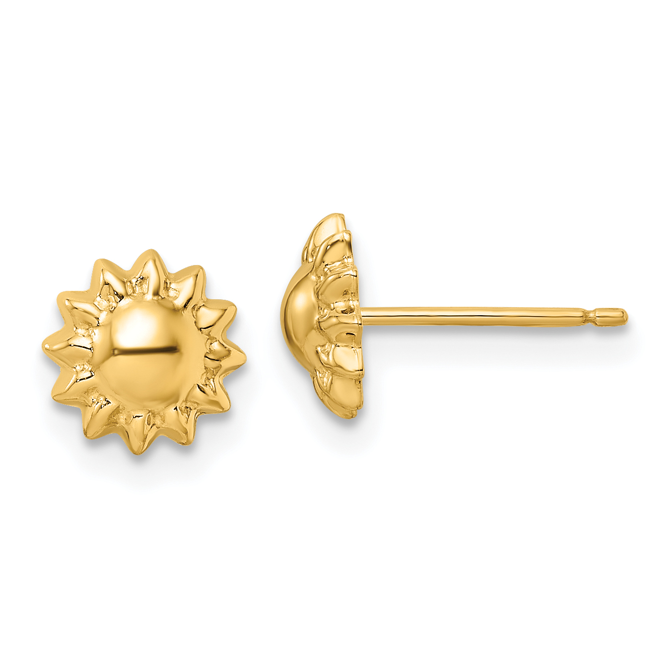 14k Polished Sun Post Earrings (YE2051)