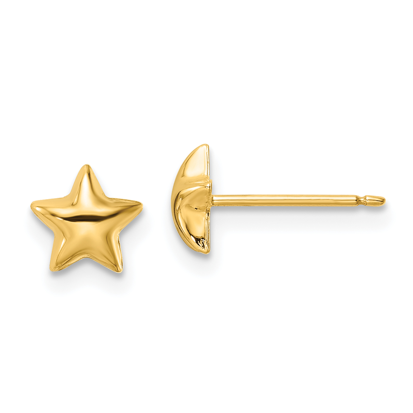 14k Polished Star Post Earrings (YE2067)