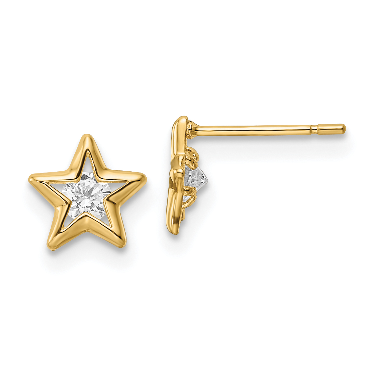14k CZ Star Post Earrings (YE2068)