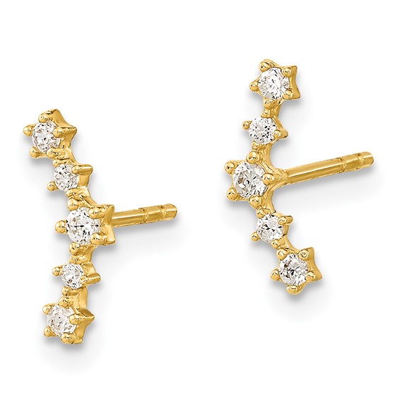 14K Polished Fancy CZ Arc Post Earrings