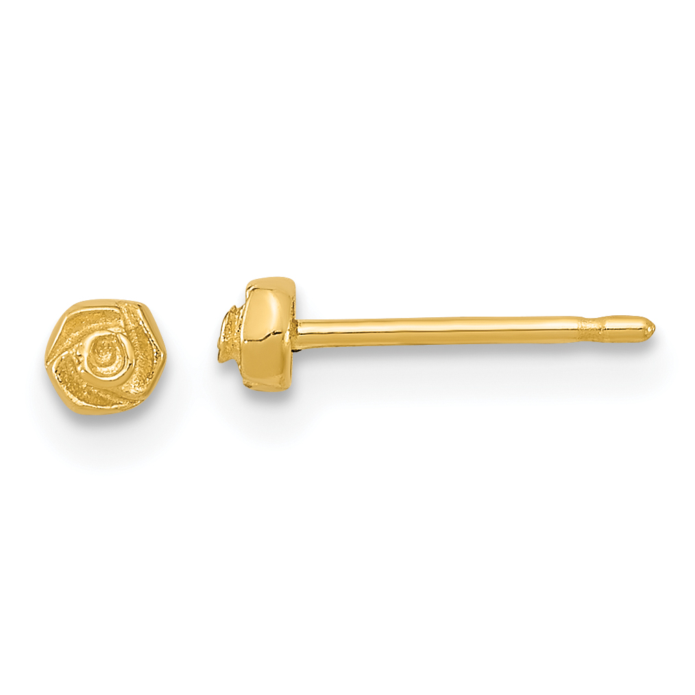 14K Polished Rose Post Earrings (YE2076)