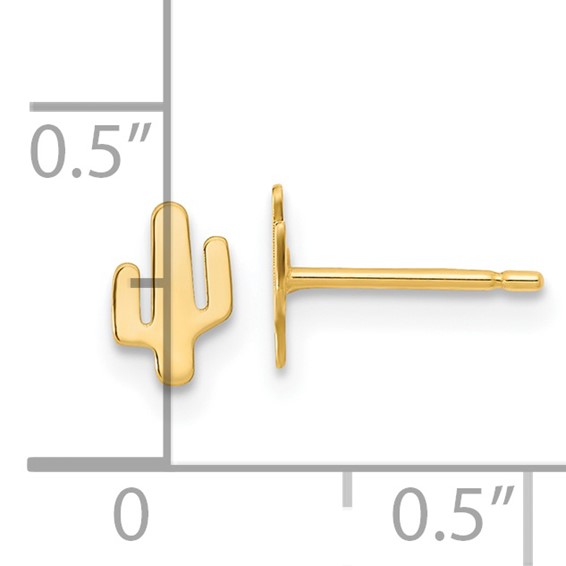 14K Polished Small Cactus Post Earrings