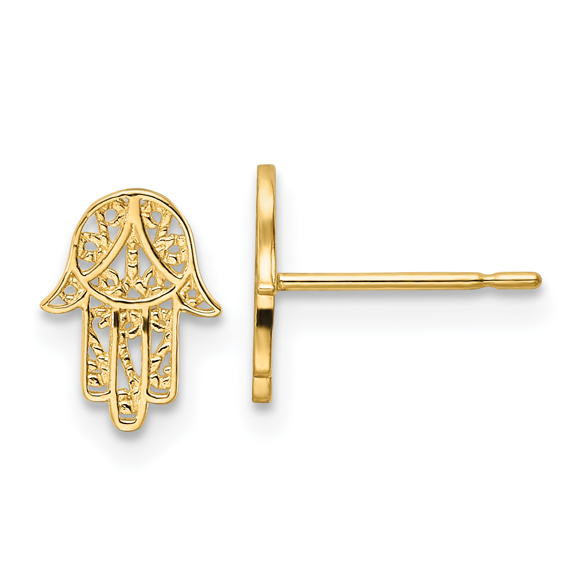 14k Hamsa Post Earrings (YE2132)