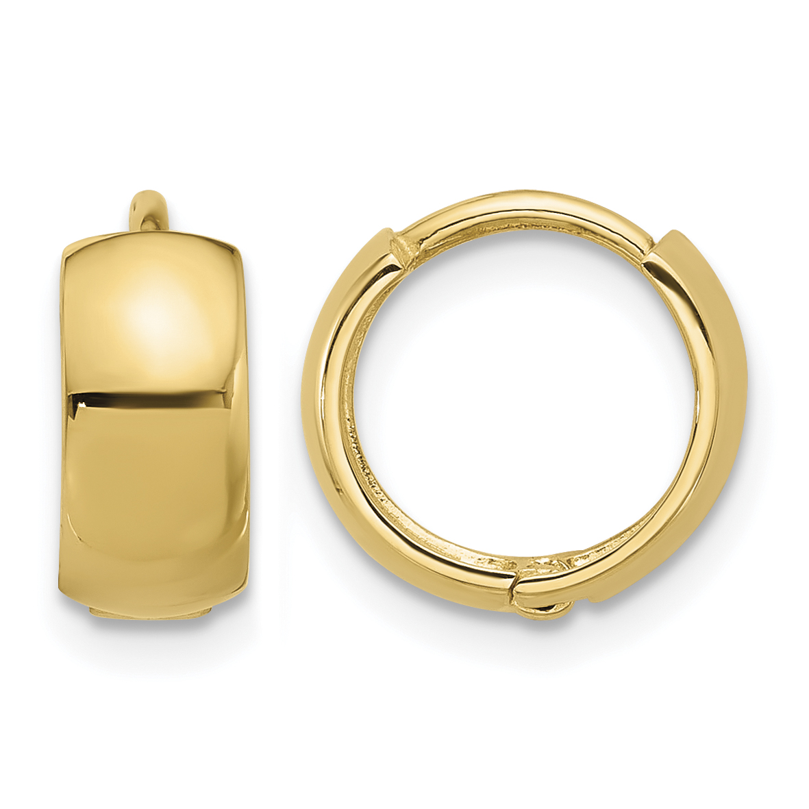14k Polished 5mm Hinged Huggie Hoop Earrings (YE2146)