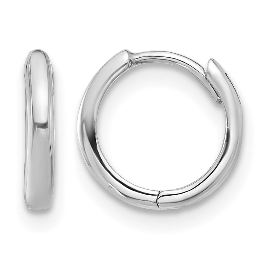 14K White Gold Hinged Hoop Earrings (YE2149)