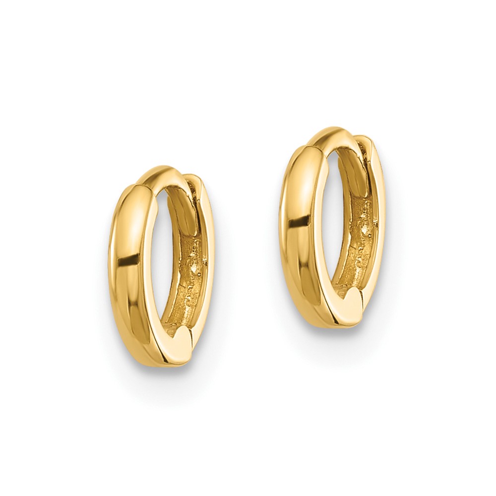 14k Polished 1.45x7.5mm Hinged Huggie Hoop Earrings (YE2150)