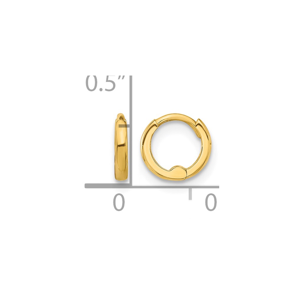 14k Polished 1.45x7.5mm Hinged Huggie Hoop Earrings (YE2150)
