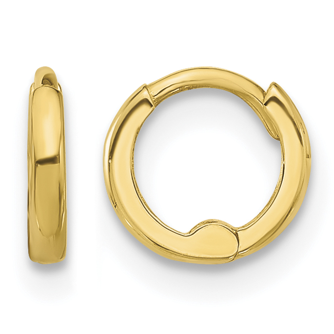 14k Polished 1.45x7.5mm Hinged Huggie Hoop Earrings (YE2150)