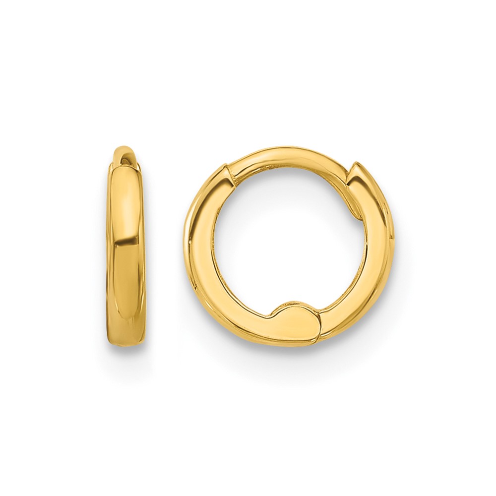 14k Polished 1.45x7.5mm Hinged Huggie Hoop Earrings (YE2150)