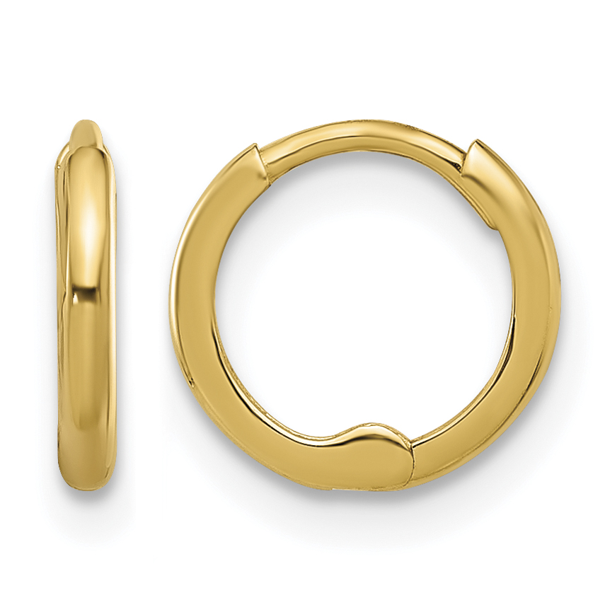14k Polished 1.45x10mm Hinged Huggie Hoop Earrings (YE2151)