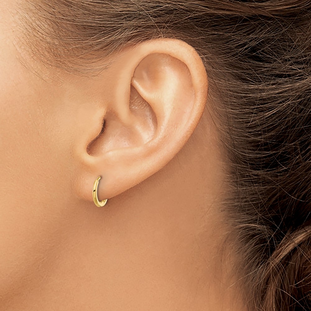 14k Polished 1.45x11mm Hinged Huggie Hoop Earrings (YE2152)