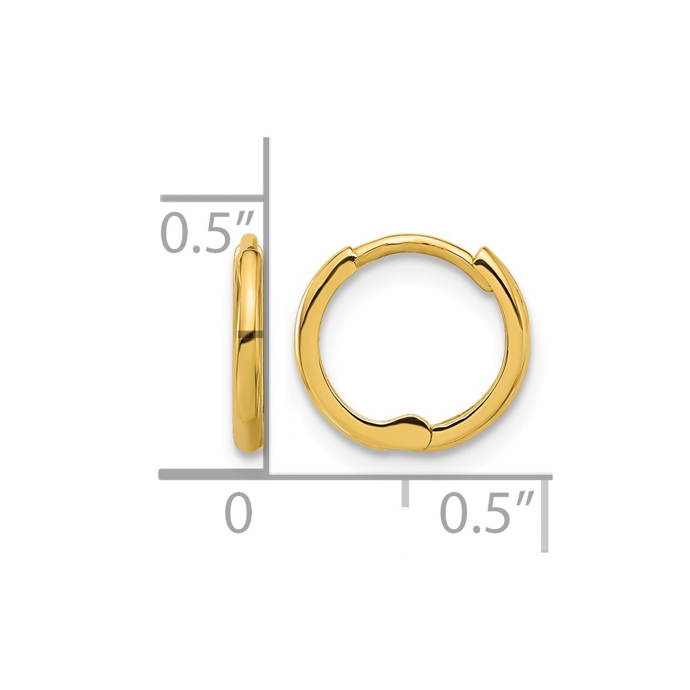 14k Polished 1.45x11mm Hinged Huggie Hoop Earrings (YE2152)
